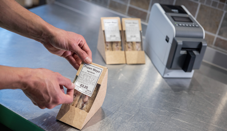 Brother's linerless printer labelling sandwiches